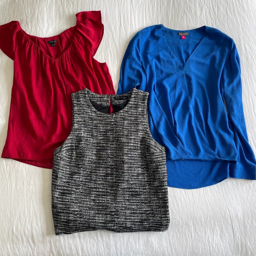vince camuto, banana republic ann taylor Casual Office Blouse Bundle (sz M)